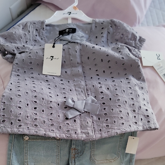 7 For All Mankind Lavender Kids Blouse - Picture 2 of 6
